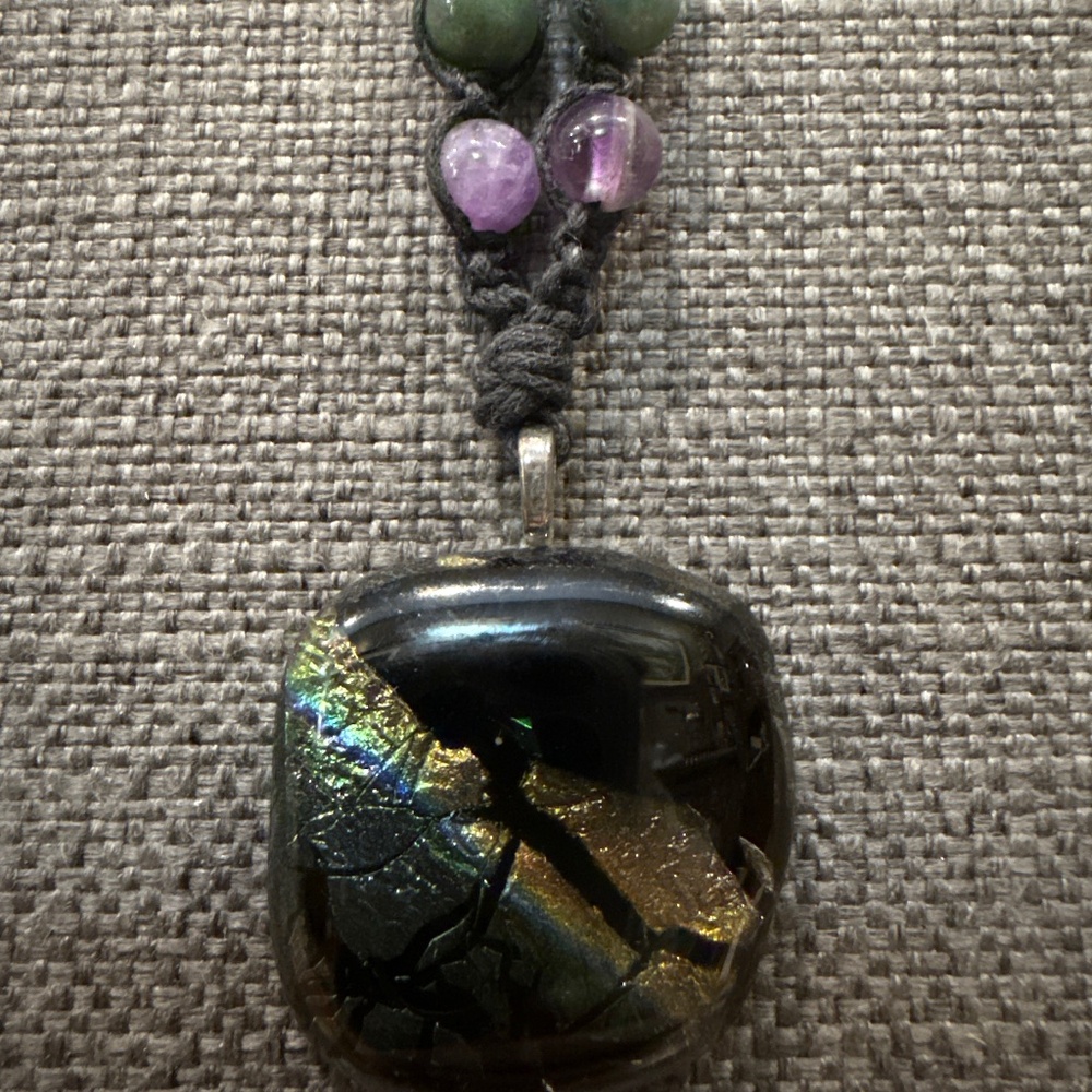 Dichroic glass necklace